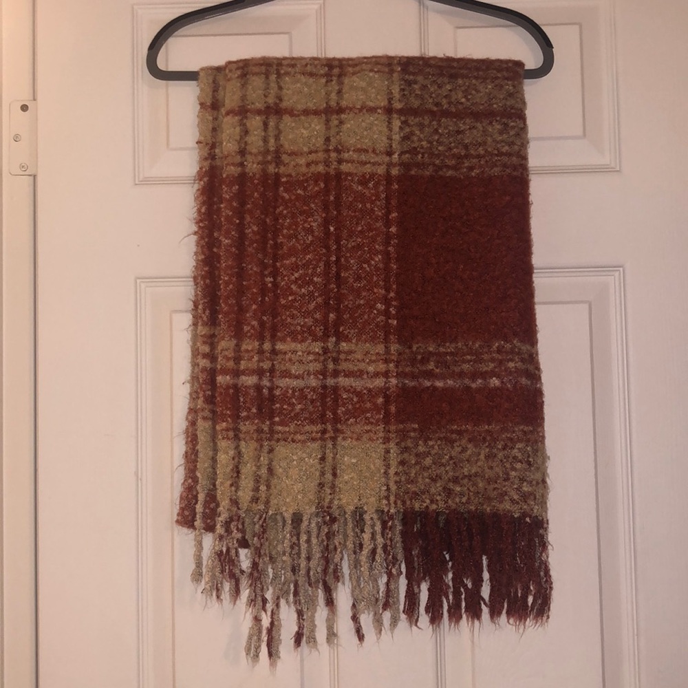 Free People Plaid Blanket Scarf